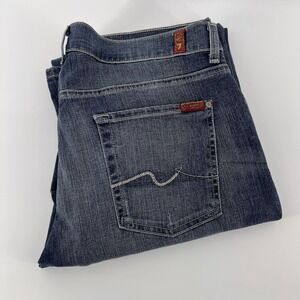 7 For All Mankind Jeans Mens 34x34 Blue Denim Straight Leg Relaxed Fit Stretch